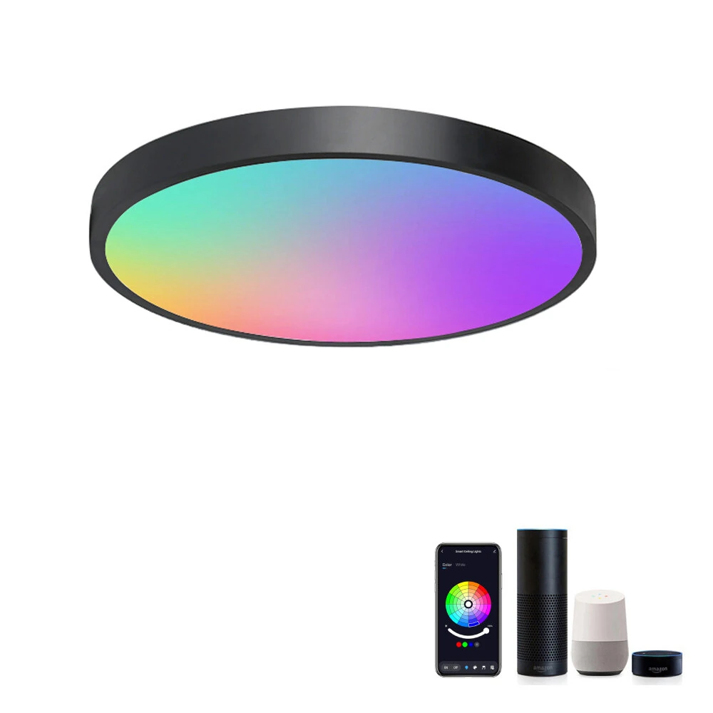 (image for) LIXINCORDA 24W WIFI Smart Ceiling Lamp Bluetooth RGBCW Colorful 1920lm Bedroom Lamp Works With Tuya Alexa Google