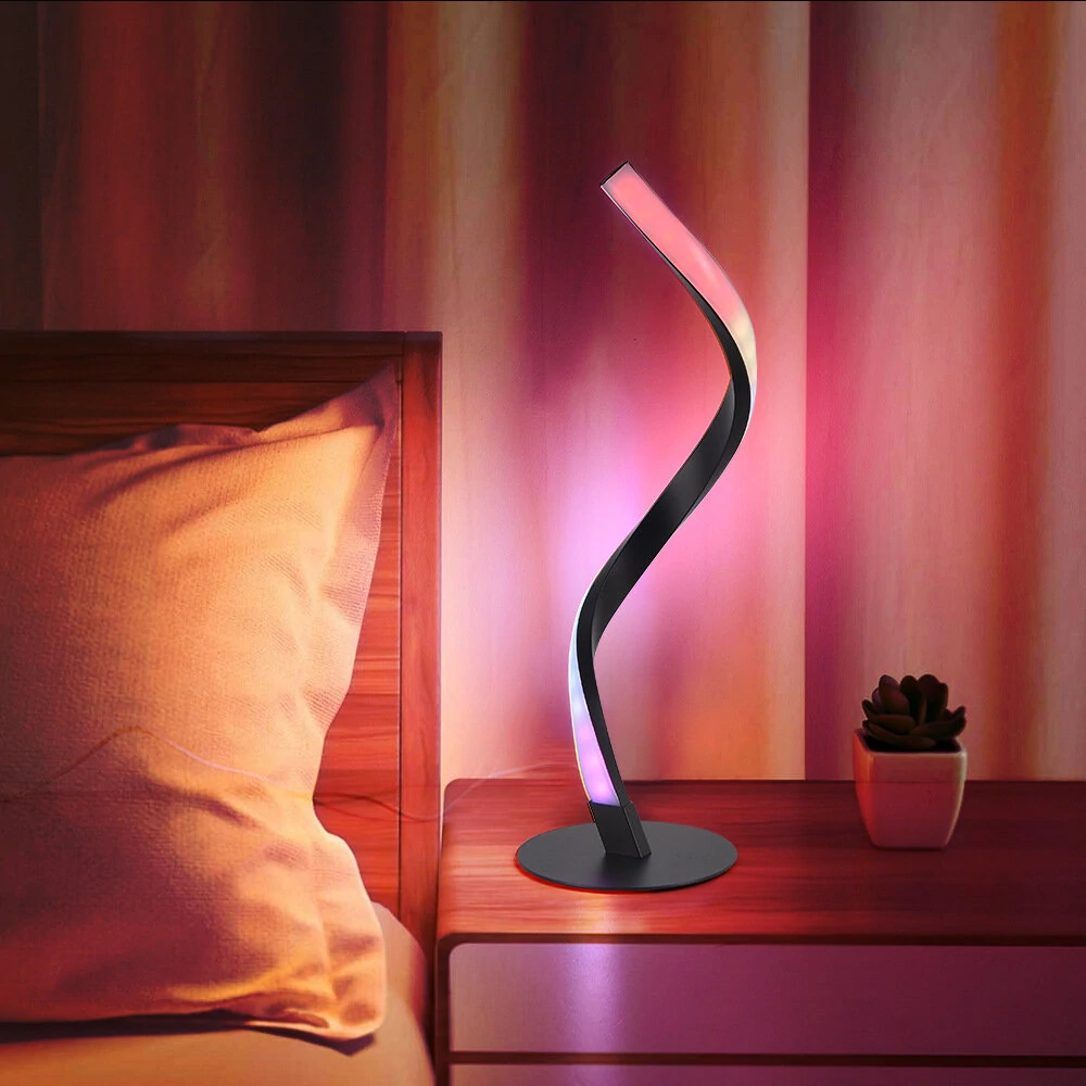 (image for) WiFi Spiral Bedside Table Lamp RGB LED Night Light Support Voice Control Tuya Smart Life APP Work With Alexa Google Home